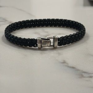 David Yurman Woven Box Chain Bracelet in Black